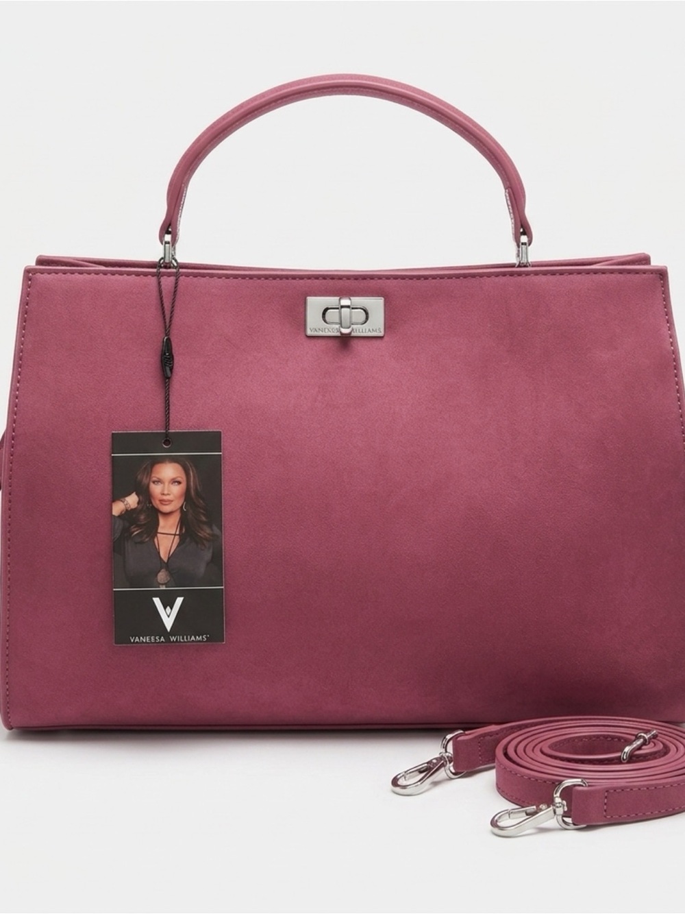 Vanessa Williams Pink Structured Top-Handle Shoulder Bag